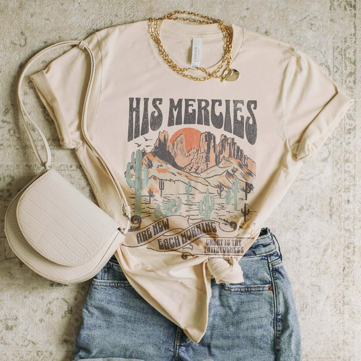 Christian Bible Verse T-Shirt Trendy Jesus Faith Gift His Mercies Are New Each Morning Christian Bible Verse T-Shirt Trendy Jesus Faith Gift His Mercies Are New Each Morning