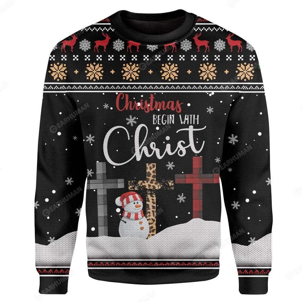 Christmas Ugly Ugly Christmas Sweater Christian Religious Gift Christmas Begin With Christ Cross Christmas Ugly Ugly Christmas Sweater Christian Religious Gift Christmas Begin With Christ Cross