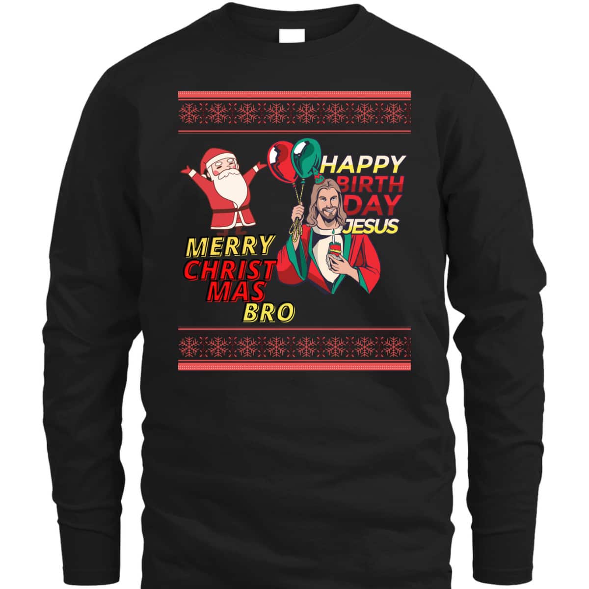 Santa And Jesus Ugly Christmas T-Shirt Happy Birthday Jesus Christian Religious Santa And Jesus Ugly Christmas T-Shirt Happy Birthday Jesus Christian Religious