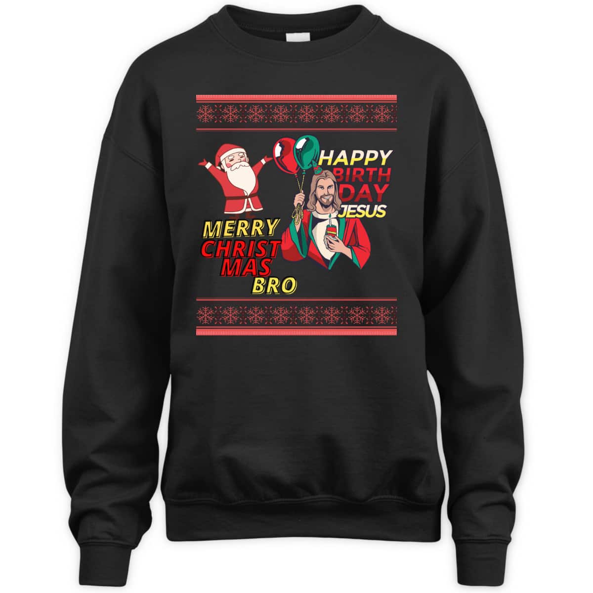 Santa And Jesus Ugly Christmas T-Shirt Happy Birthday Jesus Christian Religious Santa And Jesus Ugly Christmas T-Shirt Happy Birthday Jesus Christian Religious