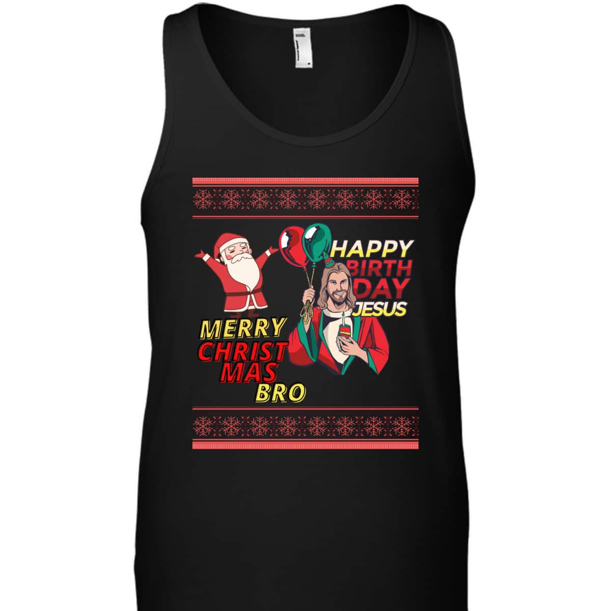 Santa And Jesus Ugly Christmas T-Shirt Happy Birthday Jesus Christian Religious Santa And Jesus Ugly Christmas T-Shirt Happy Birthday Jesus Christian Religious