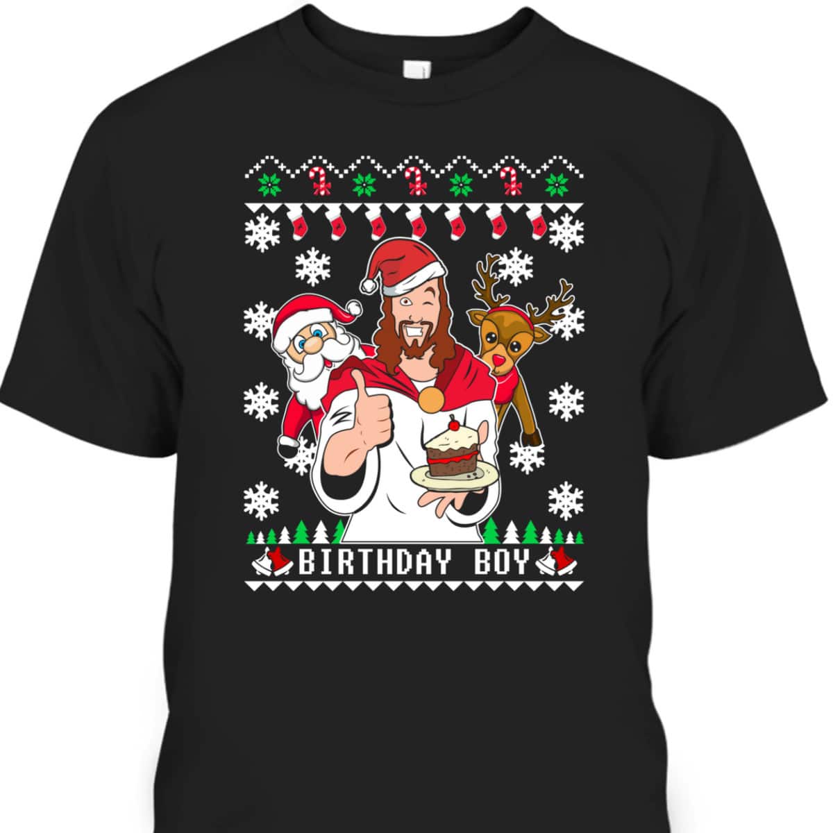 Birthday Boy Jesus Funny Ugly Christmas T-Shirt Christian Religious Gift Birthday Boy Jesus Funny Ugly Christmas T-Shirt Christian Religious Gift