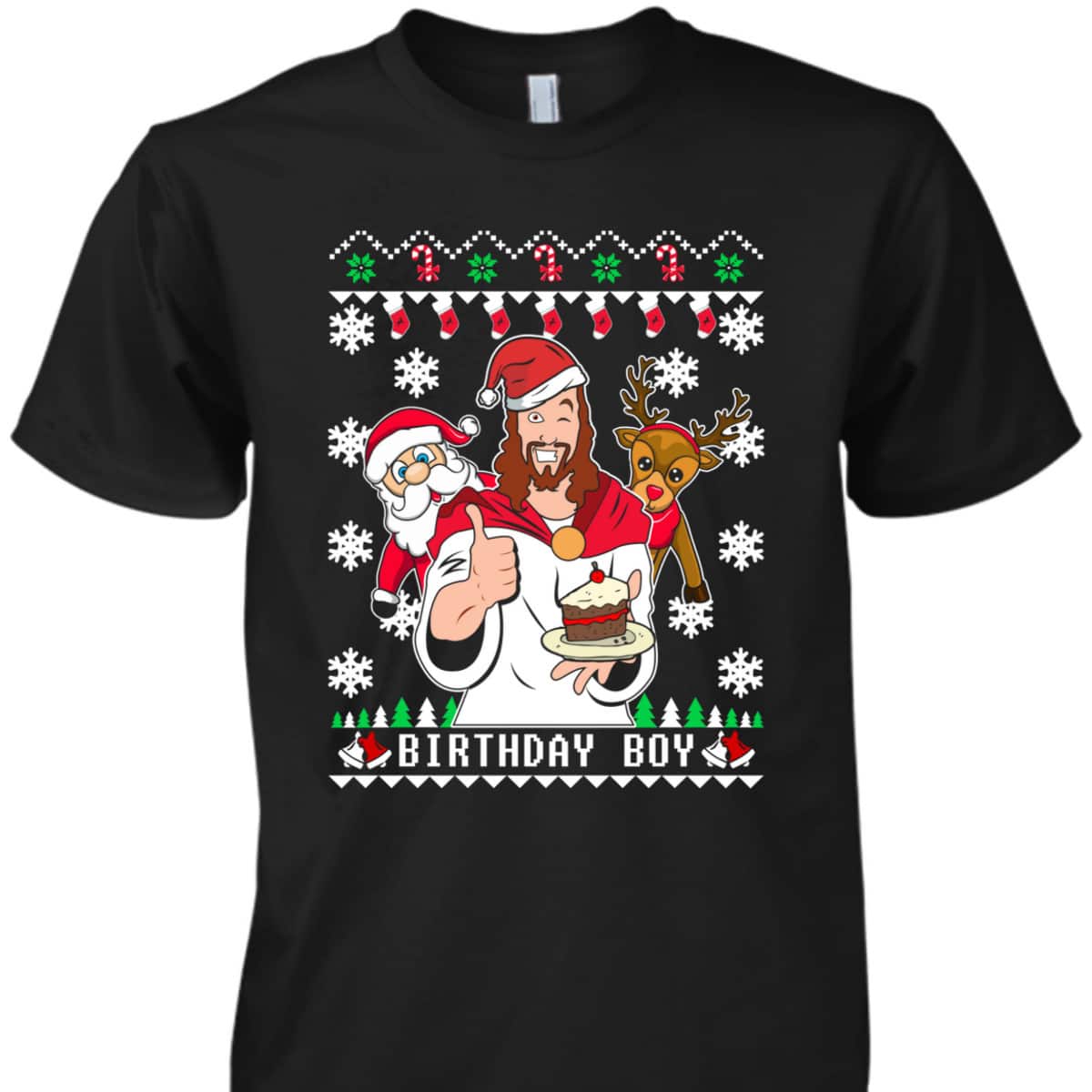Birthday Boy Jesus Funny Ugly Christmas T-Shirt Christian Religious Gift Birthday Boy Jesus Funny Ugly Christmas T-Shirt Christian Religious Gift