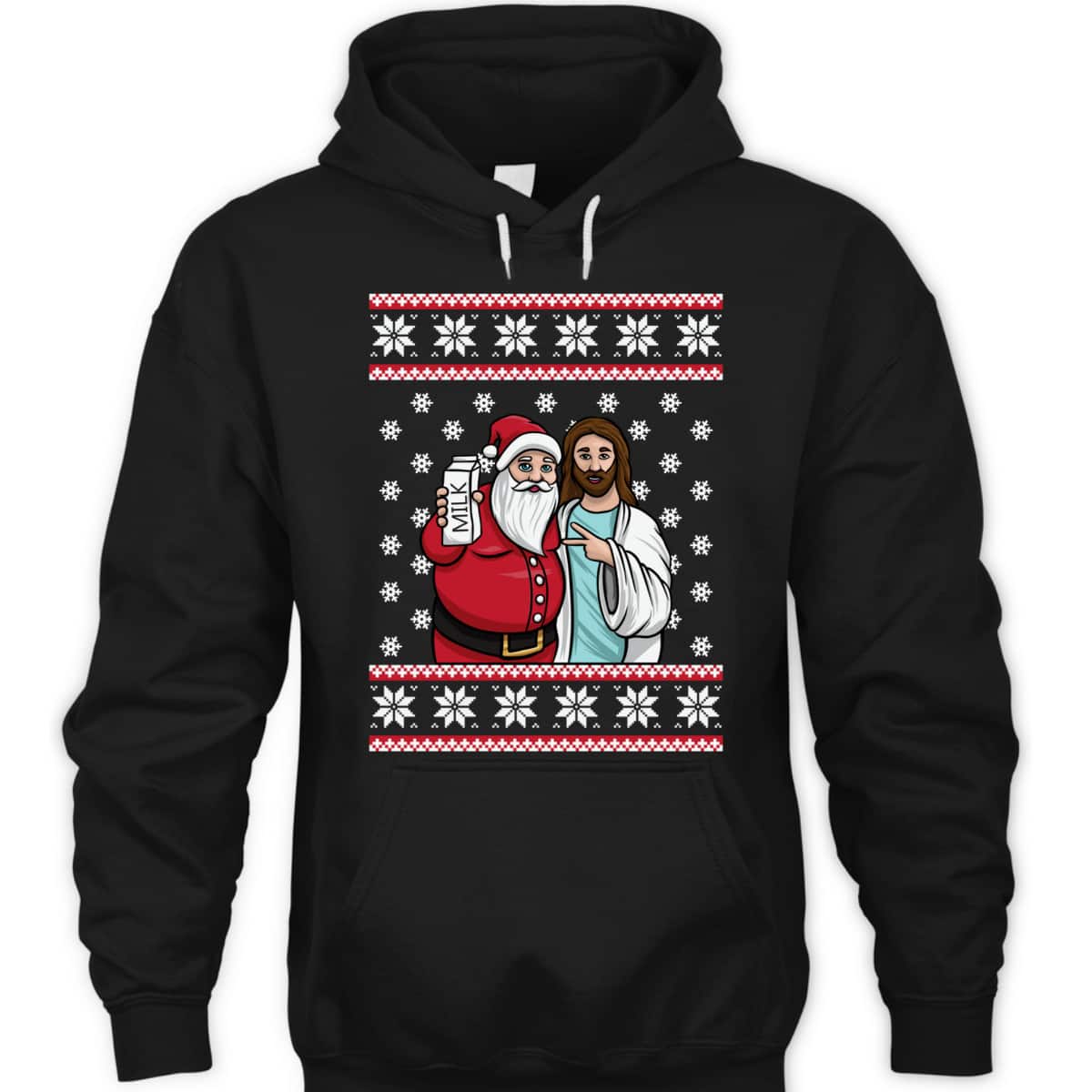 Christmas Santa And Jesus Jingle Bros Milk Food Ugly Christian Religious T-Shirt Christmas Santa And Jesus Jingle Bros Milk Food Ugly Christian Religious T-Shirt