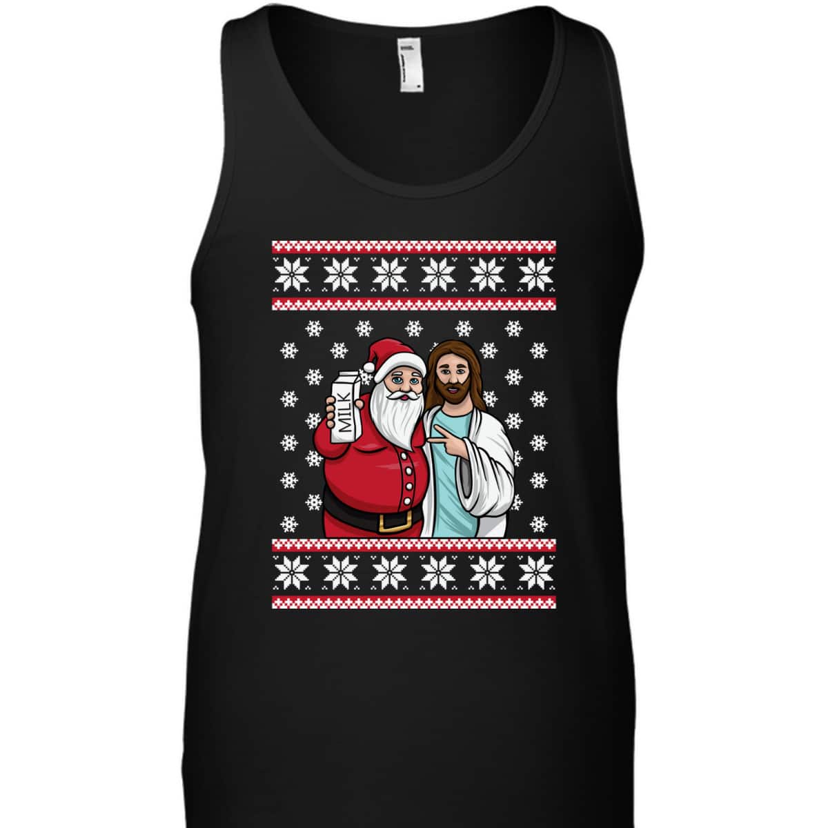 Christmas Santa And Jesus Jingle Bros Milk Food Ugly Christian Religious T-Shirt Christmas Santa And Jesus Jingle Bros Milk Food Ugly Christian Religious T-Shirt