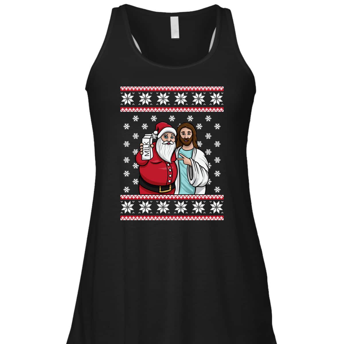 Christmas Santa And Jesus Jingle Bros Milk Food Ugly Christian Religious T-Shirt Christmas Santa And Jesus Jingle Bros Milk Food Ugly Christian Religious T-Shirt