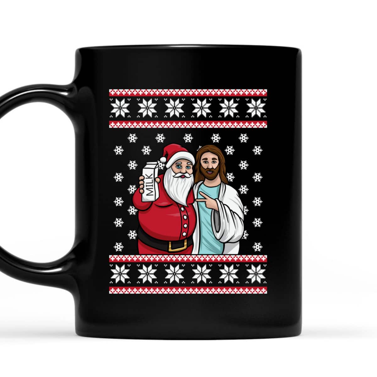 Christmas Santa And Jesus Jingle Bros Milk Food Ugly Christian Religious T-Shirt Christmas Santa And Jesus Jingle Bros Milk Food Ugly Christian Religious T-Shirt
