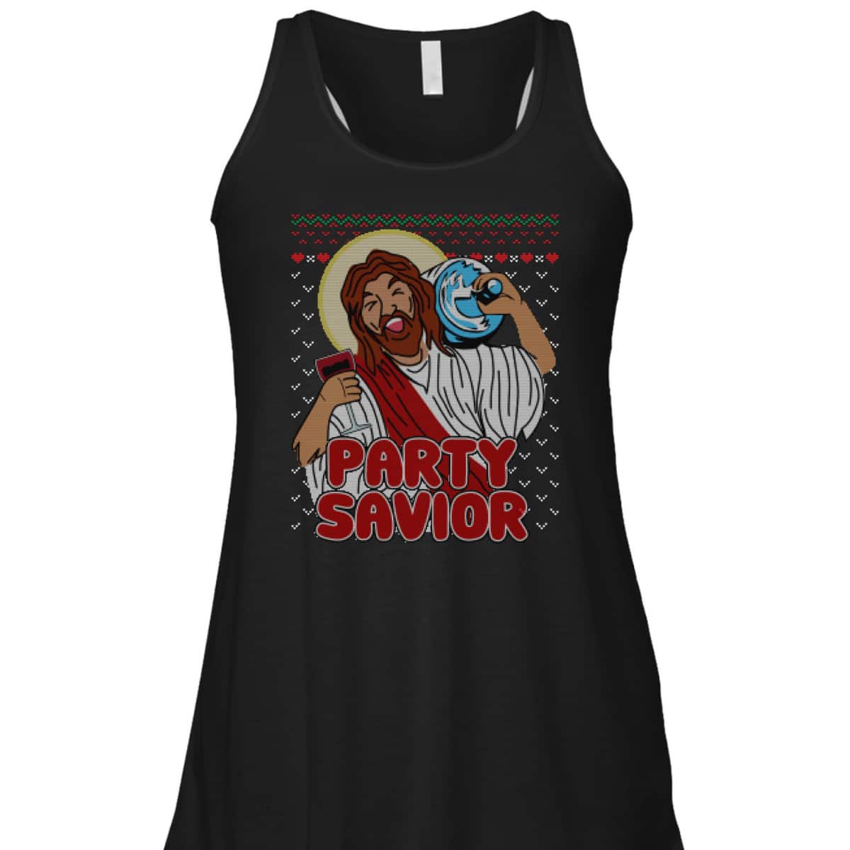 Party Savior Jesus Christ Santa Beer Ugly Christmas T-Shirt Christian Religious Party Savior Jesus Christ Santa Beer Ugly Christmas T-Shirt Christian Religious