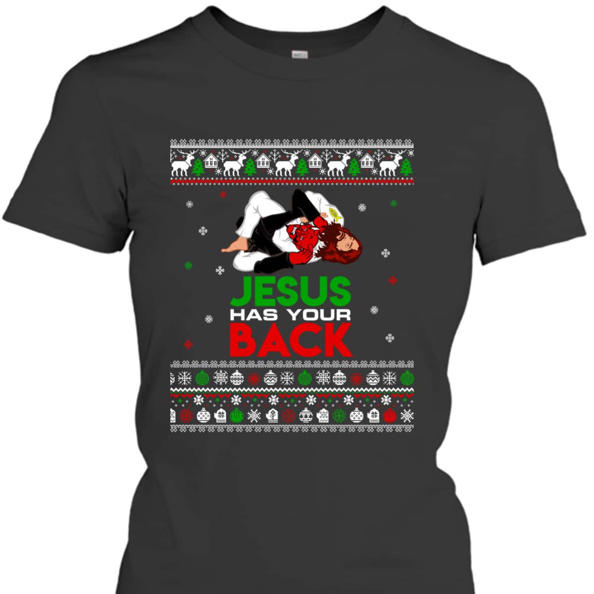 Jesus Has Your Back Ugly Christmas T-Shirt Christian Religious Gift Jesus Has Your Back Ugly Christmas T-Shirt Christian Religious Gift