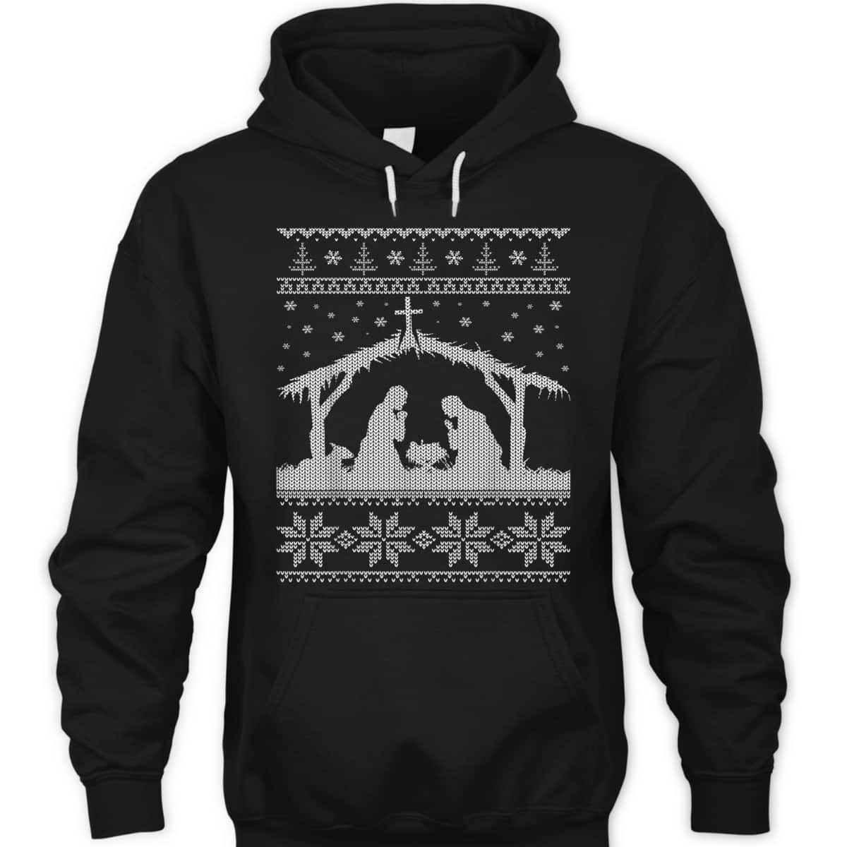 Nativity Scene Ugly Christmas T-Shirt Christian Religious Nativity Scene Ugly Christmas T-Shirt Christian Religious