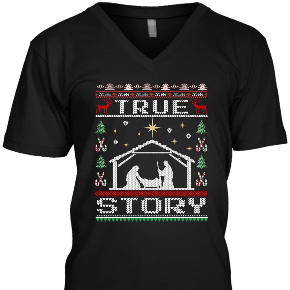 Christmas Nativity True Story Ugly Christmas Christian Religious T-Shirt Christmas Nativity True Story Ugly Christmas Christian Religious T-Shirt