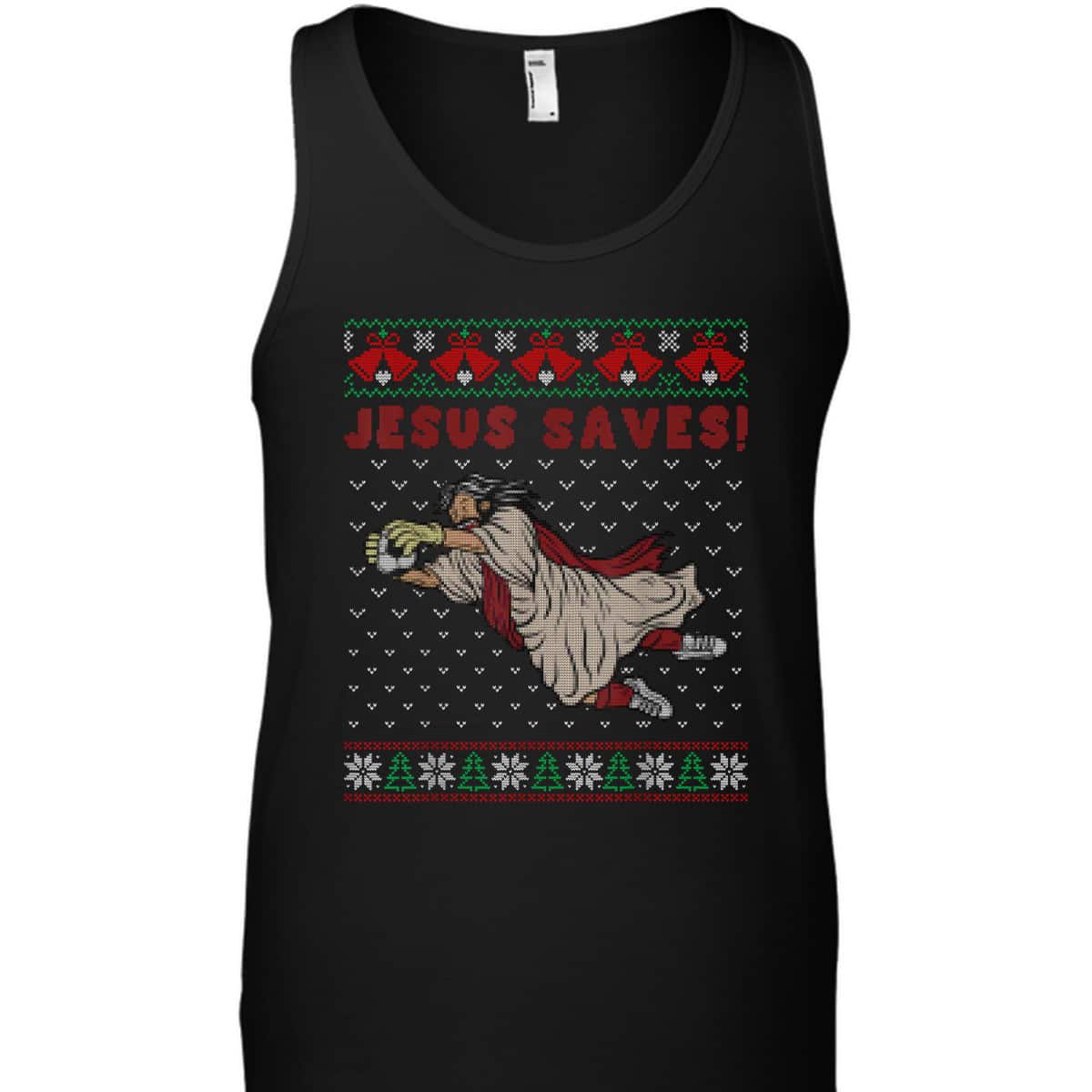 Jesus Saves Soccer Goal Keeper Ugly Christmas T-Shirt Christian Religious Jesus Saves Soccer Goal Keeper Ugly Christmas T-Shirt Christian Religious