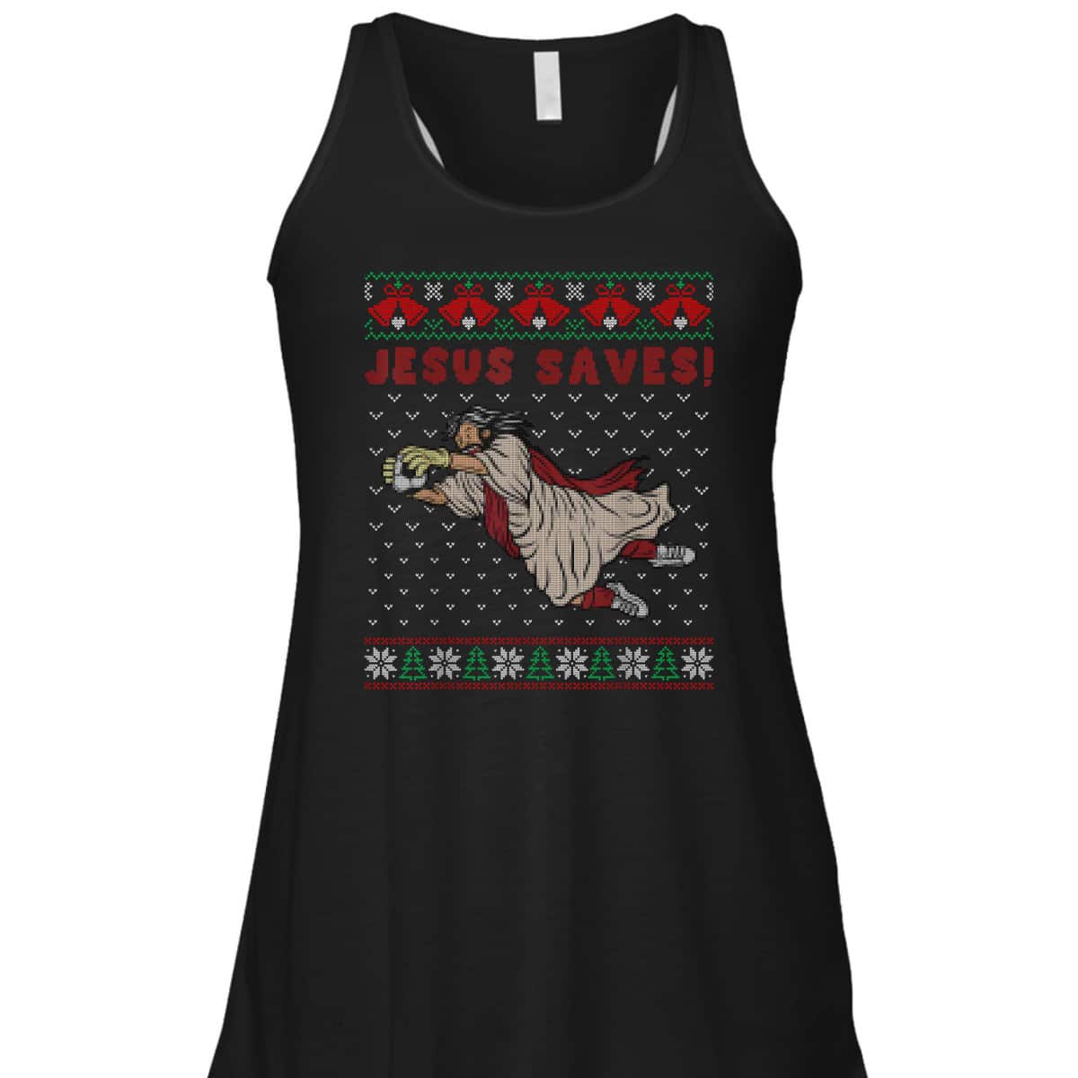 Jesus Saves Soccer Goal Keeper Ugly Christmas T-Shirt Christian Religious Jesus Saves Soccer Goal Keeper Ugly Christmas T-Shirt Christian Religious