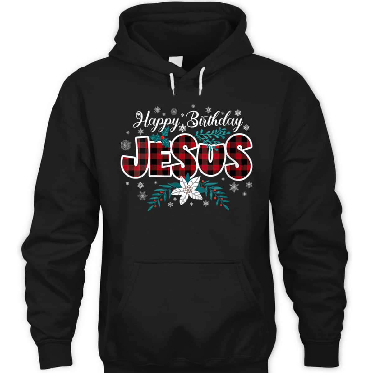 Happy Birthday Jesus Flower Red Buffalo Plaid Jesus Lovers Christian Religious T-Shirt Happy Birthday Jesus Flower Red Buffalo Plaid Jesus Lovers Christian Religious T-Shirt