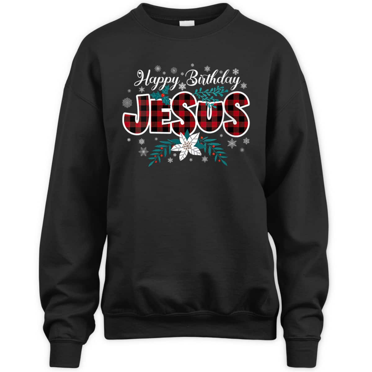 Happy Birthday Jesus Flower Red Buffalo Plaid Jesus Lovers Christian Religious T-Shirt Happy Birthday Jesus Flower Red Buffalo Plaid Jesus Lovers Christian Religious T-Shirt