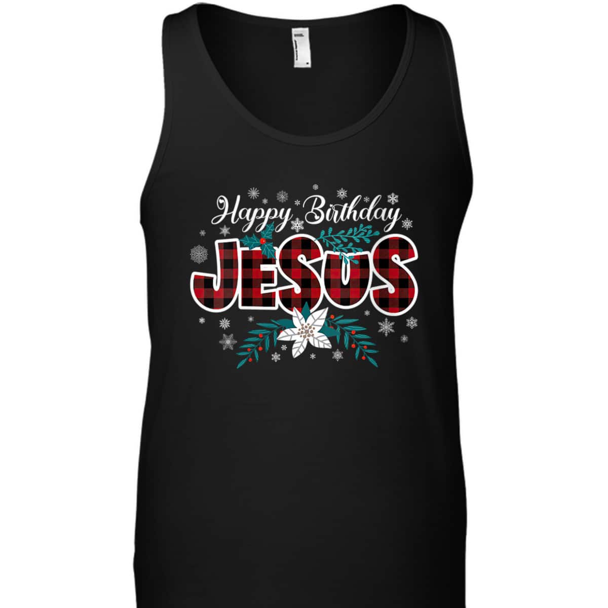 Happy Birthday Jesus Flower Red Buffalo Plaid Jesus Lovers Christian Religious T-Shirt Happy Birthday Jesus Flower Red Buffalo Plaid Jesus Lovers Christian Religious T-Shirt