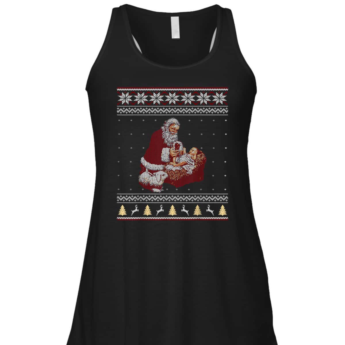 Santa Claus And Baby Jesus Nativity Manger Christmas Christian Religious T-Shirt Santa Claus And Baby Jesus Nativity Manger Christmas Christian Religious T-Shirt