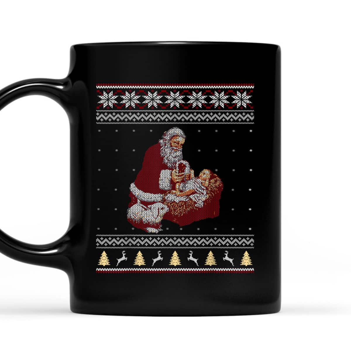 Santa Claus And Baby Jesus Nativity Manger Christmas Christian Religious T-Shirt Santa Claus And Baby Jesus Nativity Manger Christmas Christian Religious T-Shirt