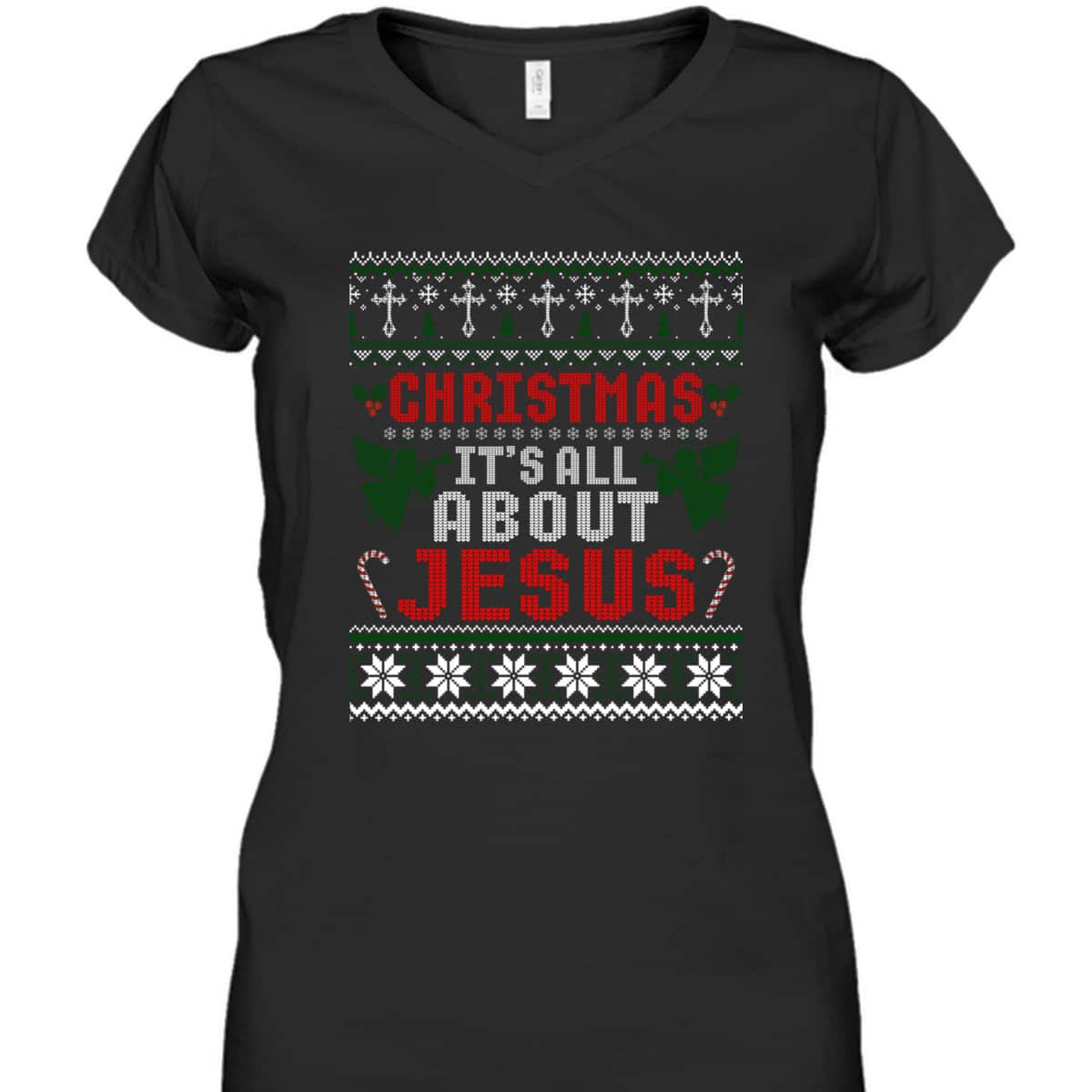 Christian Christmas It's All About Jesus Ugly Xmas T-Shirt Christian Christmas It's All About Jesus Ugly Xmas T-Shirt