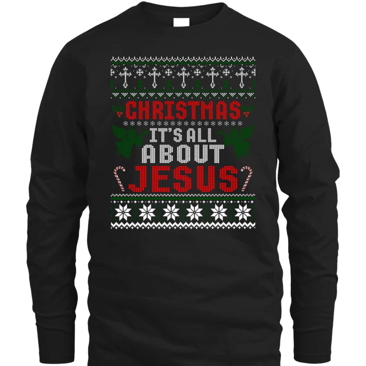 Christian Christmas It's All About Jesus Ugly Xmas T-Shirt Christian Christmas It's All About Jesus Ugly Xmas T-Shirt