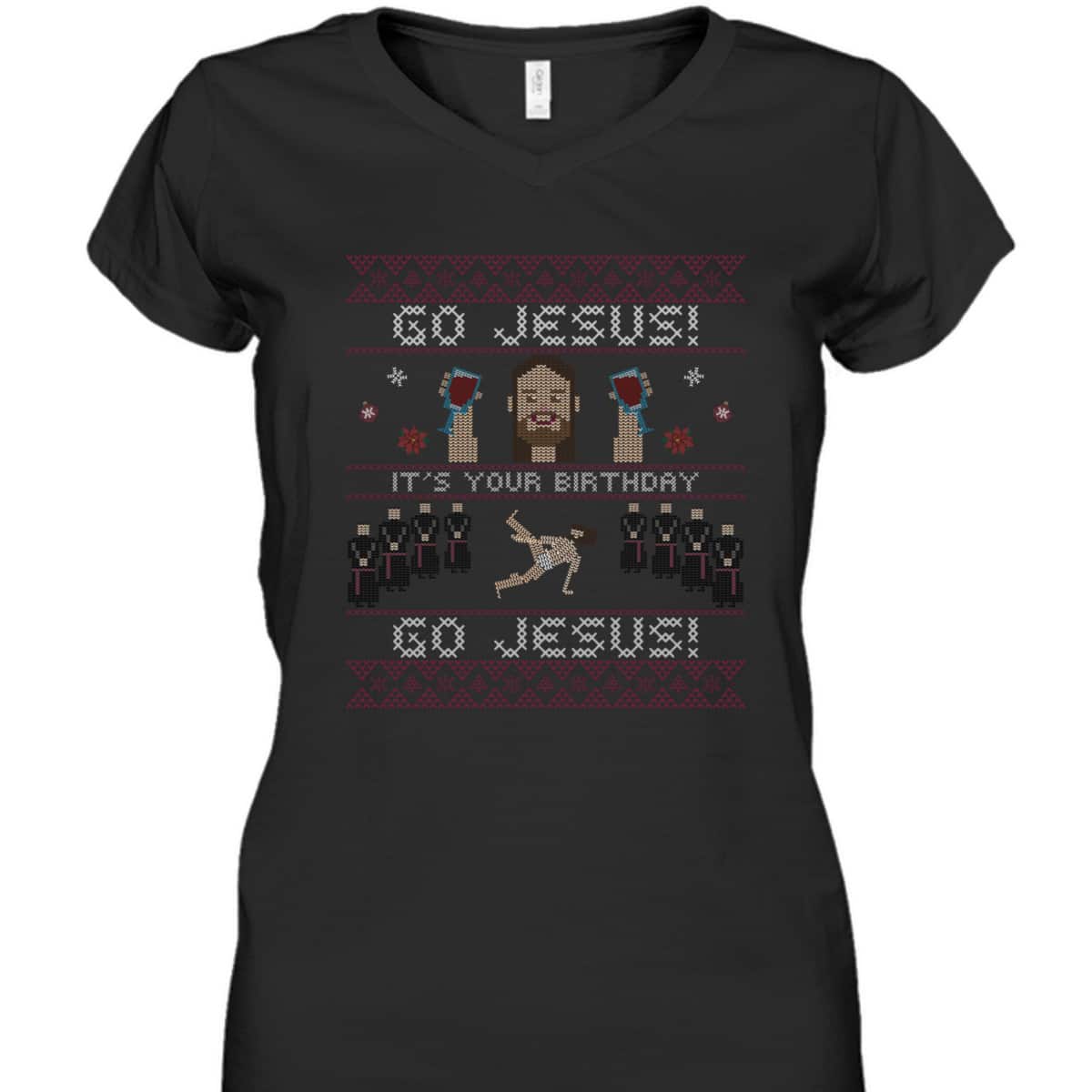 Go Jesus It's Your Birthday Ugly Jesus Dancing Christmas Christian Religious T-Shirt Go Jesus It's Your Birthday Ugly Jesus Dancing Christmas Christian Religious T-Shirt
