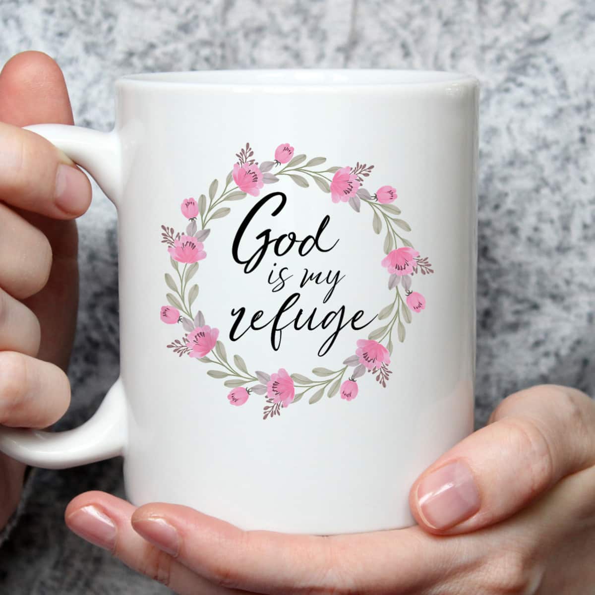 God Is My Refuge Psalm Bible Verse Wreath Roses T-Shirt
