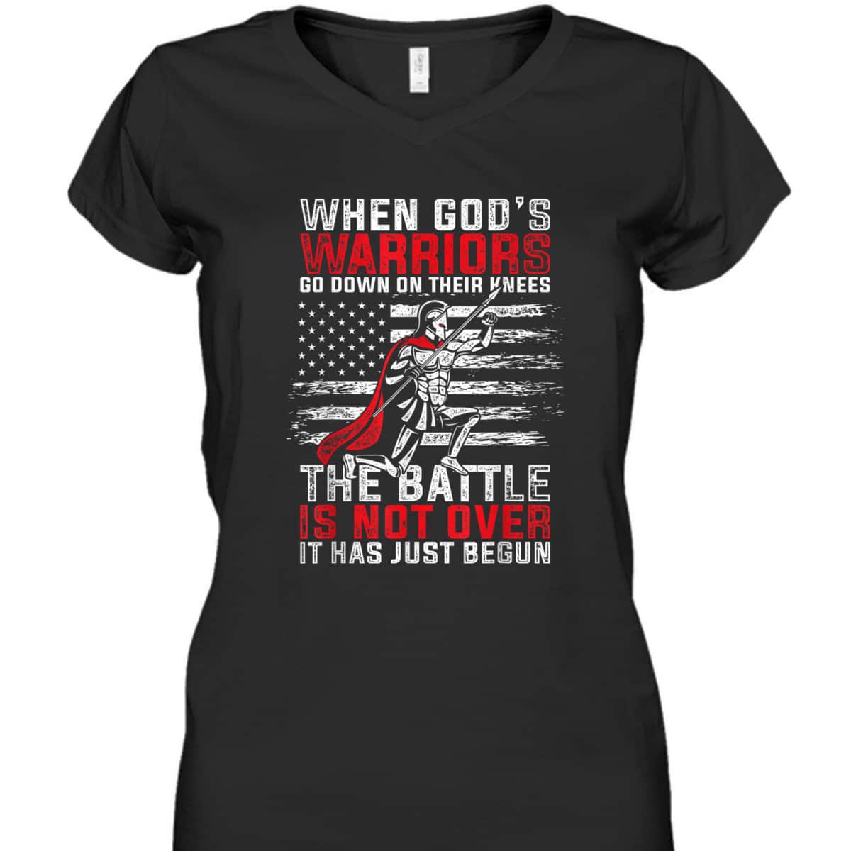US Flag God Devotee Patriotic Prayer Christian When God's Warriors Go Down On Their Knees T-Shirt US Flag God Devotee Patriotic Prayer Christian When God's Warriors Go Down On Their Knees T-Shirt