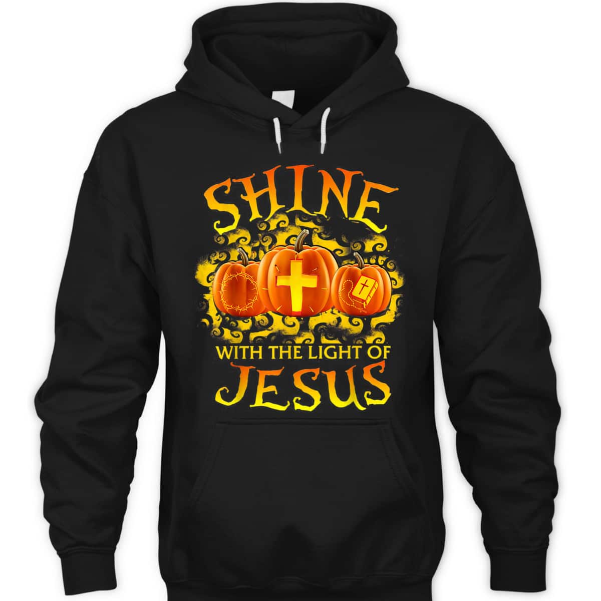 Shine With The Light Of Jesus Pumpkin Faith Bible Halloween Christian T-Shirt Shine With The Light Of Jesus Pumpkin Faith Bible Halloween Christian T-Shirt
