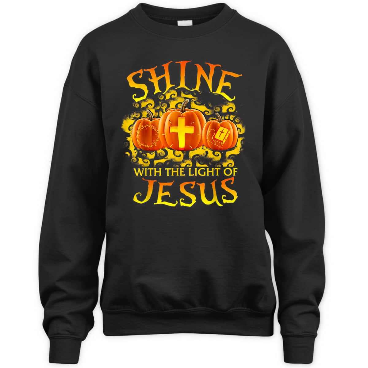 Shine With The Light Of Jesus Pumpkin Faith Bible Halloween Christian T-Shirt Shine With The Light Of Jesus Pumpkin Faith Bible Halloween Christian T-Shirt