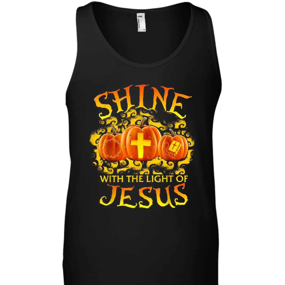 Shine With The Light Of Jesus Pumpkin Faith Bible Halloween Christian T-Shirt Shine With The Light Of Jesus Pumpkin Faith Bible Halloween Christian T-Shirt