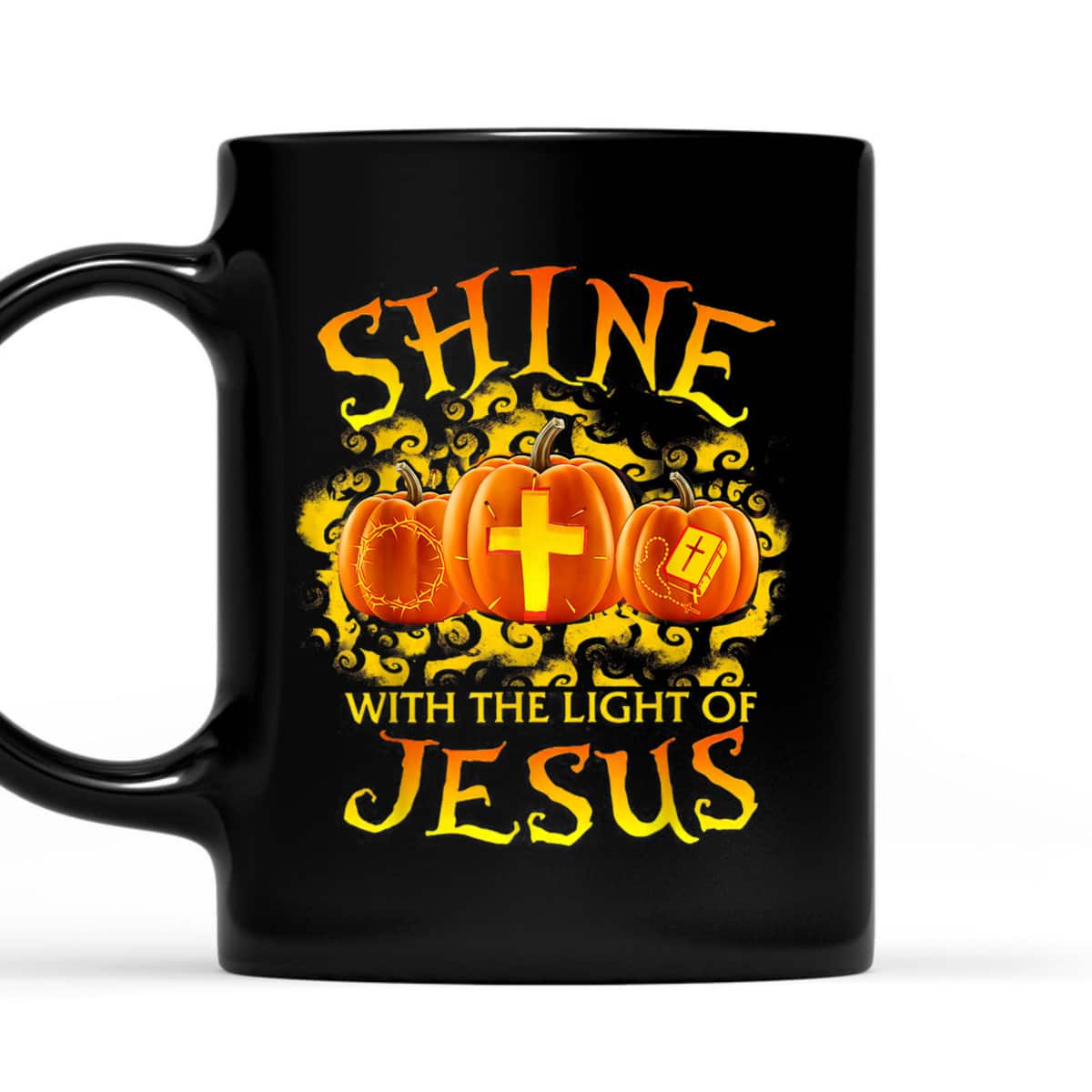 Shine With The Light Of Jesus Pumpkin Faith Bible Halloween Christian T-Shirt Shine With The Light Of Jesus Pumpkin Faith Bible Halloween Christian T-Shirt