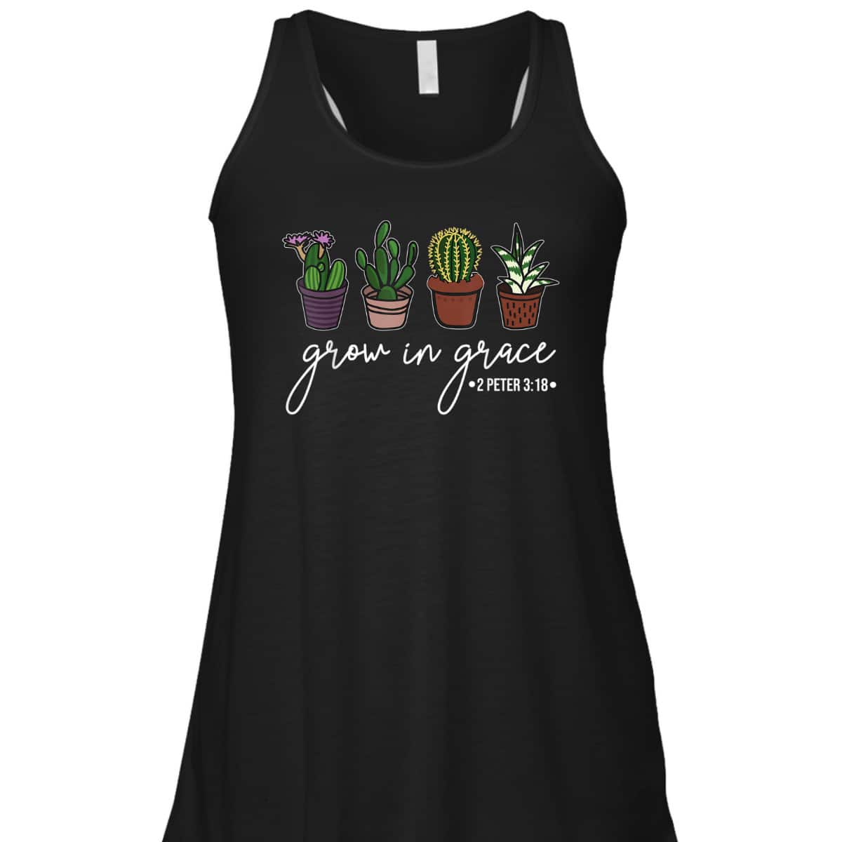Grow In Grace Christian Cute Cactus Lover Bible Verse T-Shirt Grow In Grace Christian Cute Cactus Lover Bible Verse T-Shirt