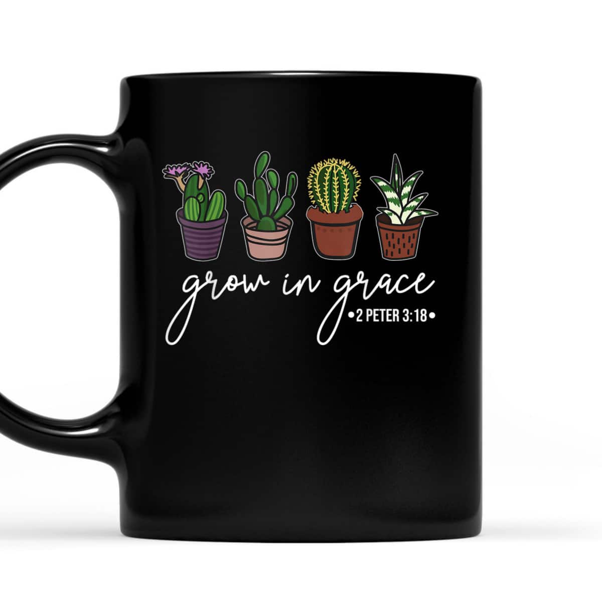 Grow In Grace Christian Cute Cactus Lover Bible Verse T-Shirt