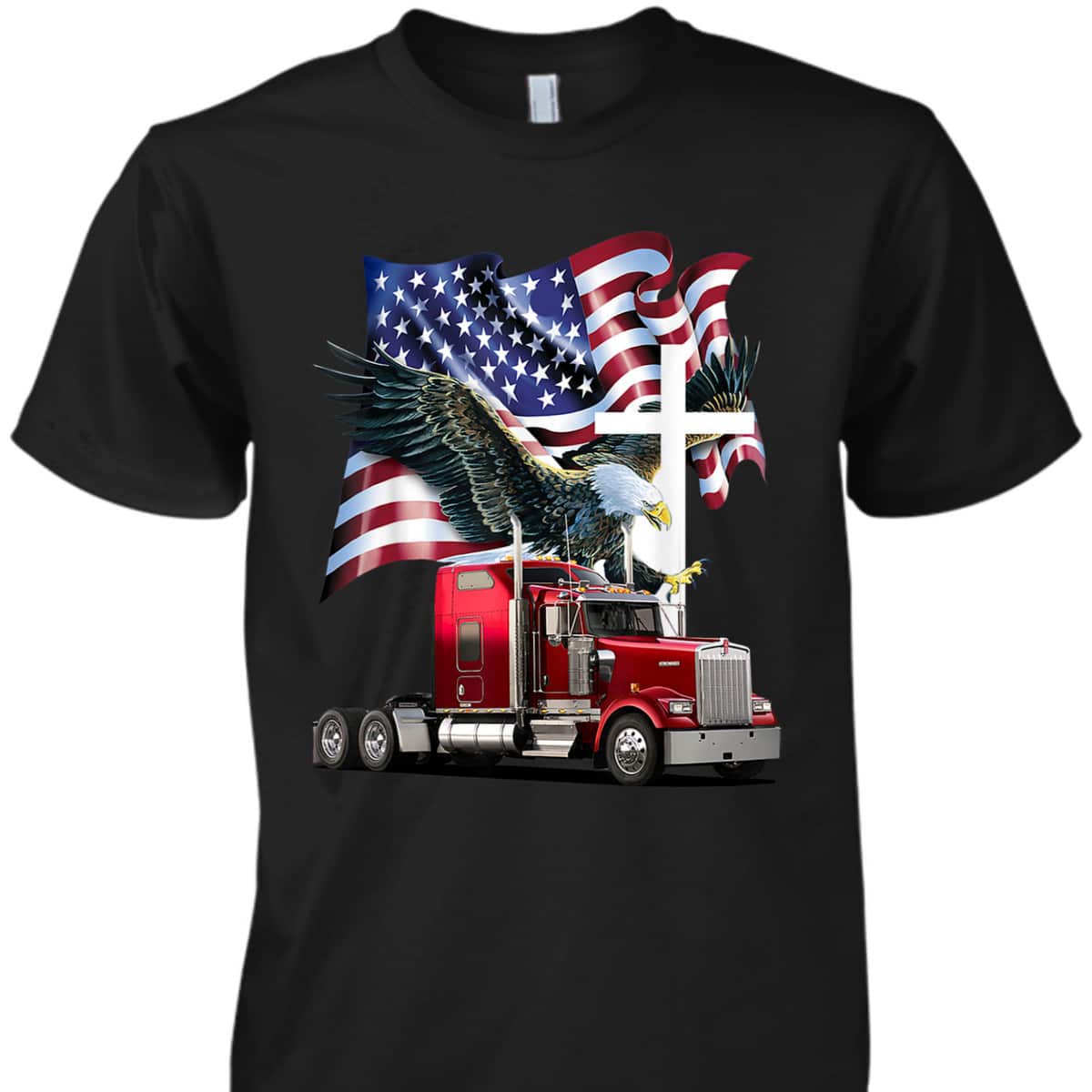 Ride With Pride Trucker Eagle Christian Jesus 4th Of July T-Shirt Ride With Pride Trucker Eagle Christian Jesus 4th Of July T-Shirt