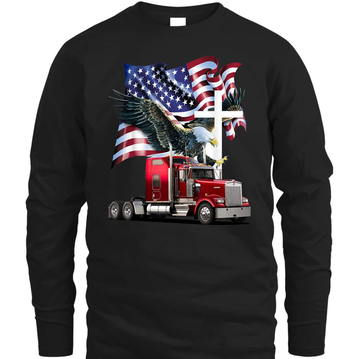 Ride With Pride Trucker Eagle Christian Jesus 4th Of July T-Shirt Ride With Pride Trucker Eagle Christian Jesus 4th Of July T-Shirt