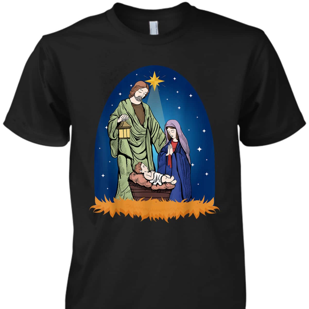 Jesus Nativity Scene True Story Christian Christmas T-Shirt