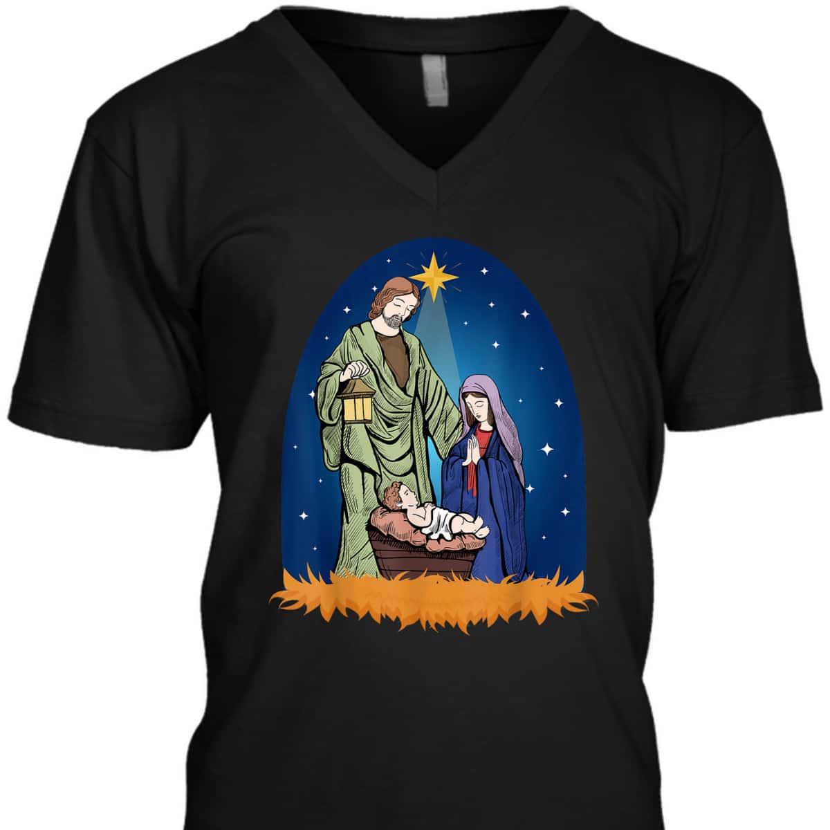 Jesus Nativity Scene True Story Christian Christmas T-Shirt