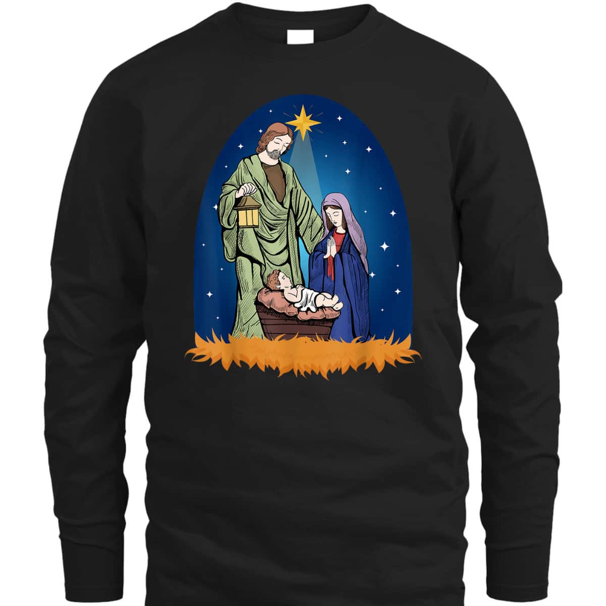 Jesus Nativity Scene True Story Christian Christmas T-Shirt