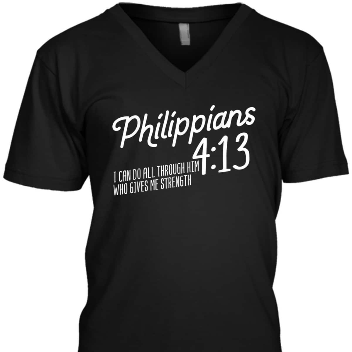 Christian Bible Verse Philippians 4:13 Religion Bible Scripture T-Shirt