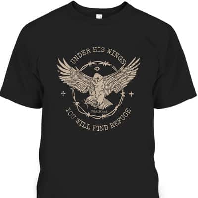 Eagle Vintage Faith Based Christian Jesus Bible Verse T-Shirt Under His Wings You Will Find Refuse