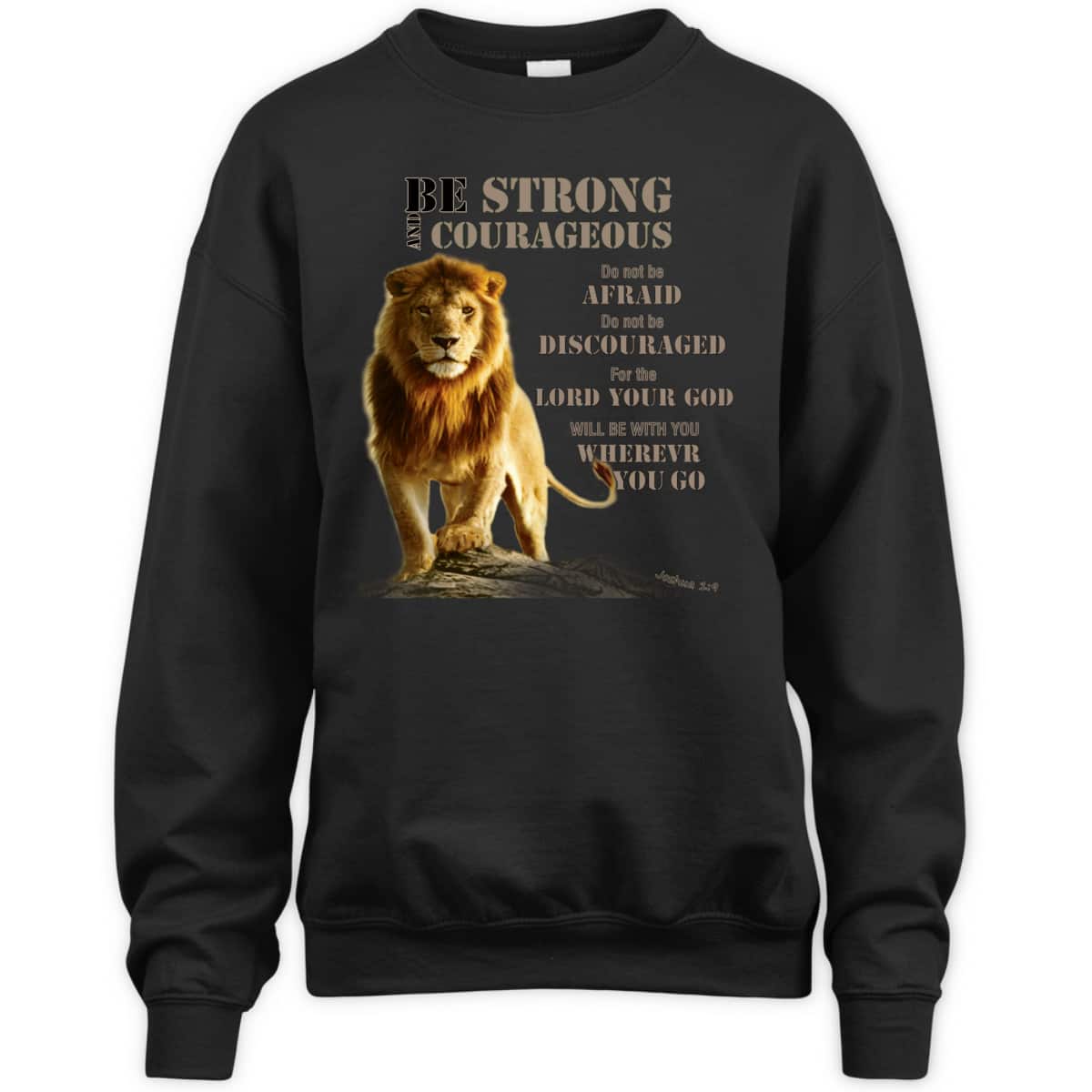 Be Strong And Courageous Lion Of Judah Bible Verse T-Shirt Be Strong And Courageous Lion Of Judah Bible Verse T-Shirt