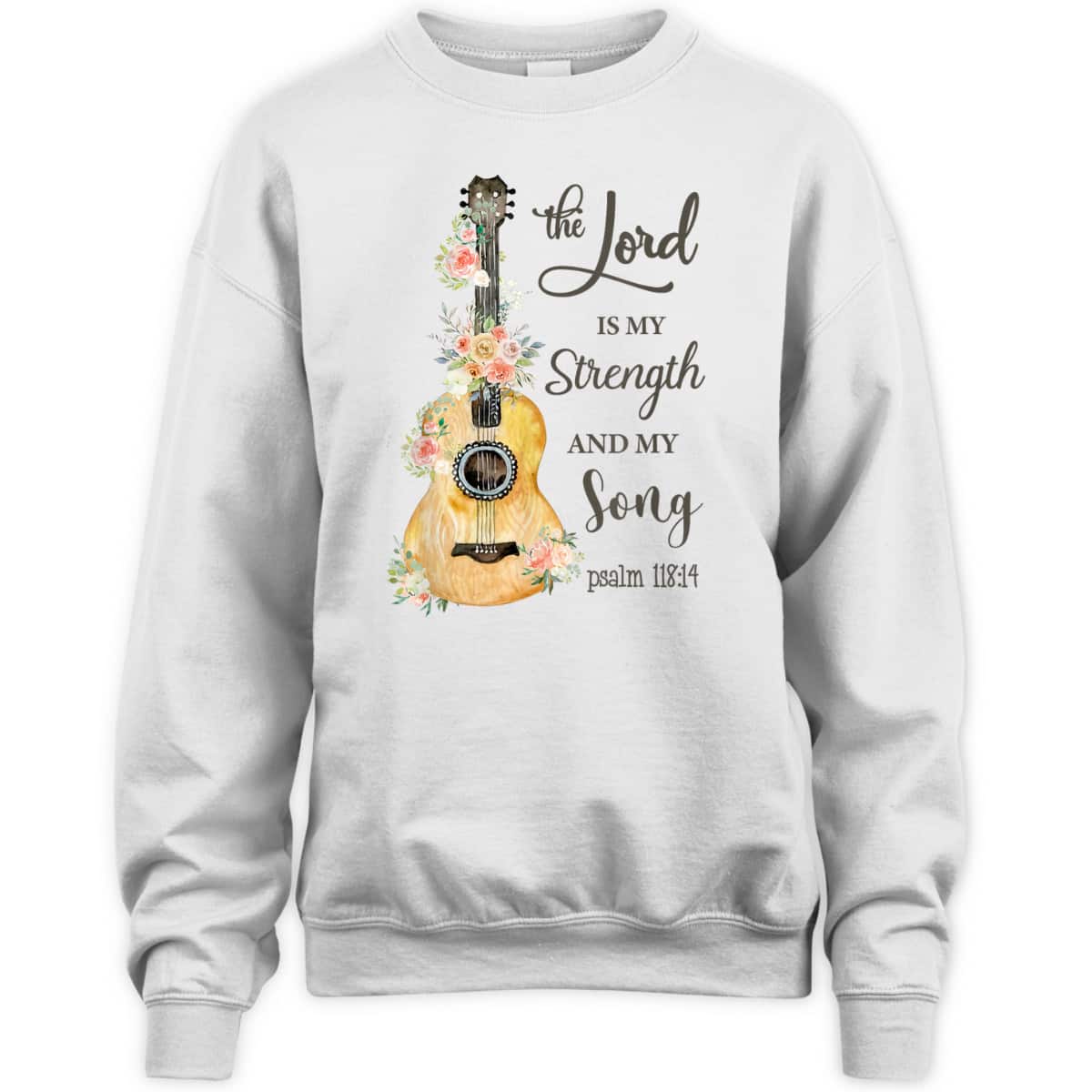 Christian Guitar Jesus The Lord Is My Strength And My Song Bible Verse T-Shirt