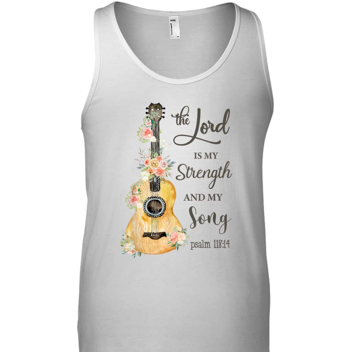 Christian Guitar Jesus The Lord Is My Strength And My Song Bible Verse T-Shirt