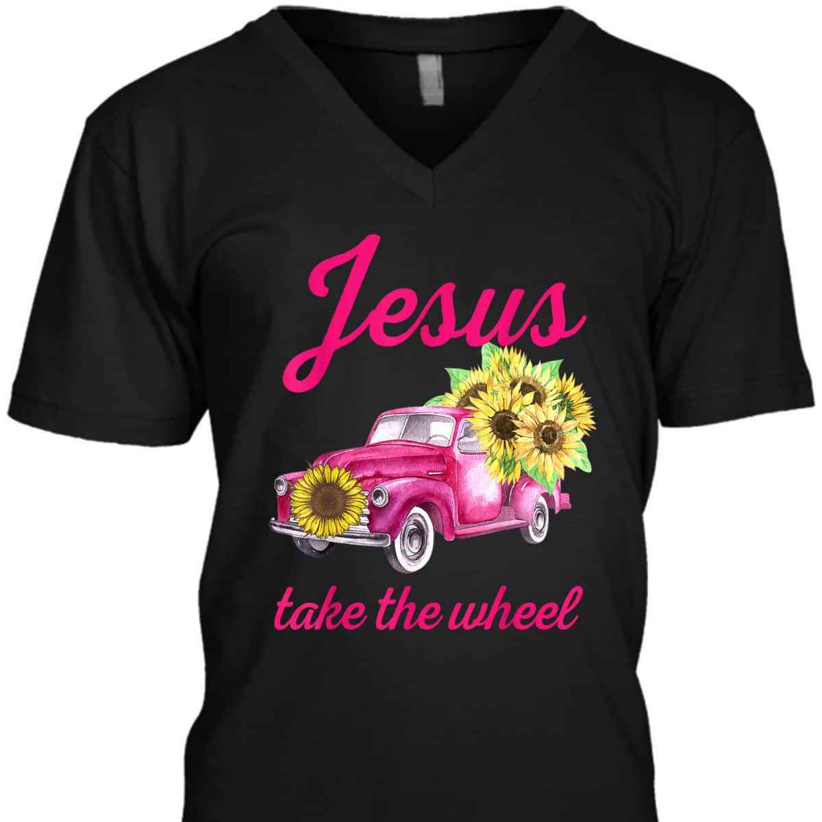Pink Breast Cancer Awareness Truck Jesus Take The Wheel T-Shirt Pink Breast Cancer Awareness Truck Jesus Take The Wheel T-Shirt
