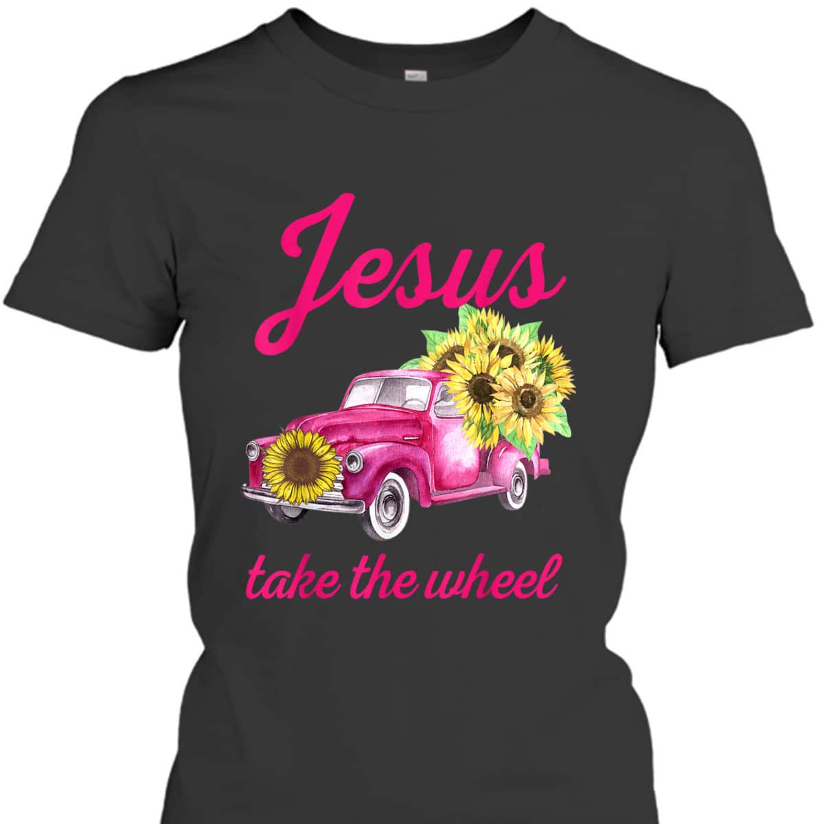 Pink Breast Cancer Awareness Truck Jesus Take The Wheel T-Shirt Pink Breast Cancer Awareness Truck Jesus Take The Wheel T-Shirt