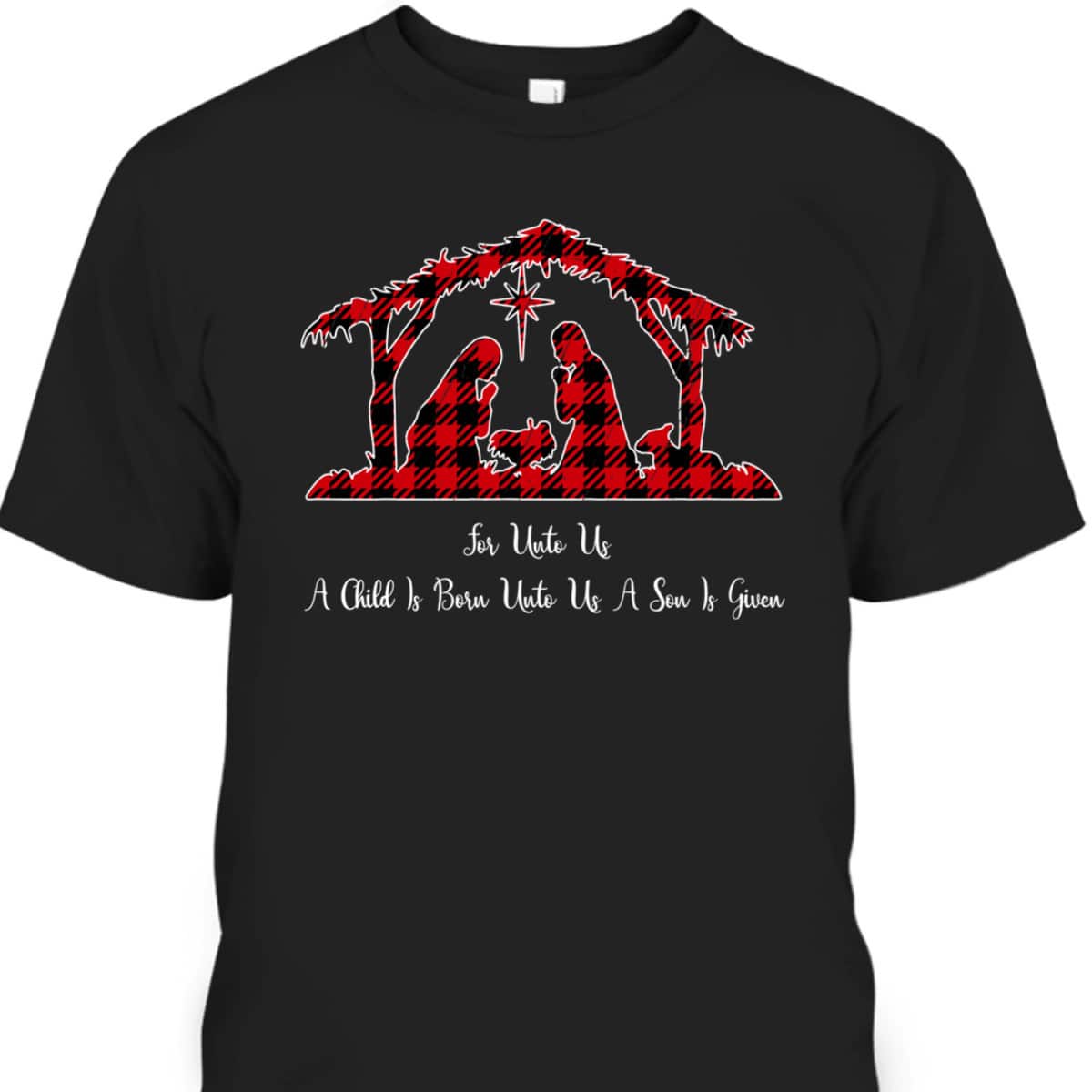 Christmas Nativity Scene Red Plaid Costume Isaiah Bible T-Shirt Christmas Nativity Scene Red Plaid Costume Isaiah Bible T-Shirt