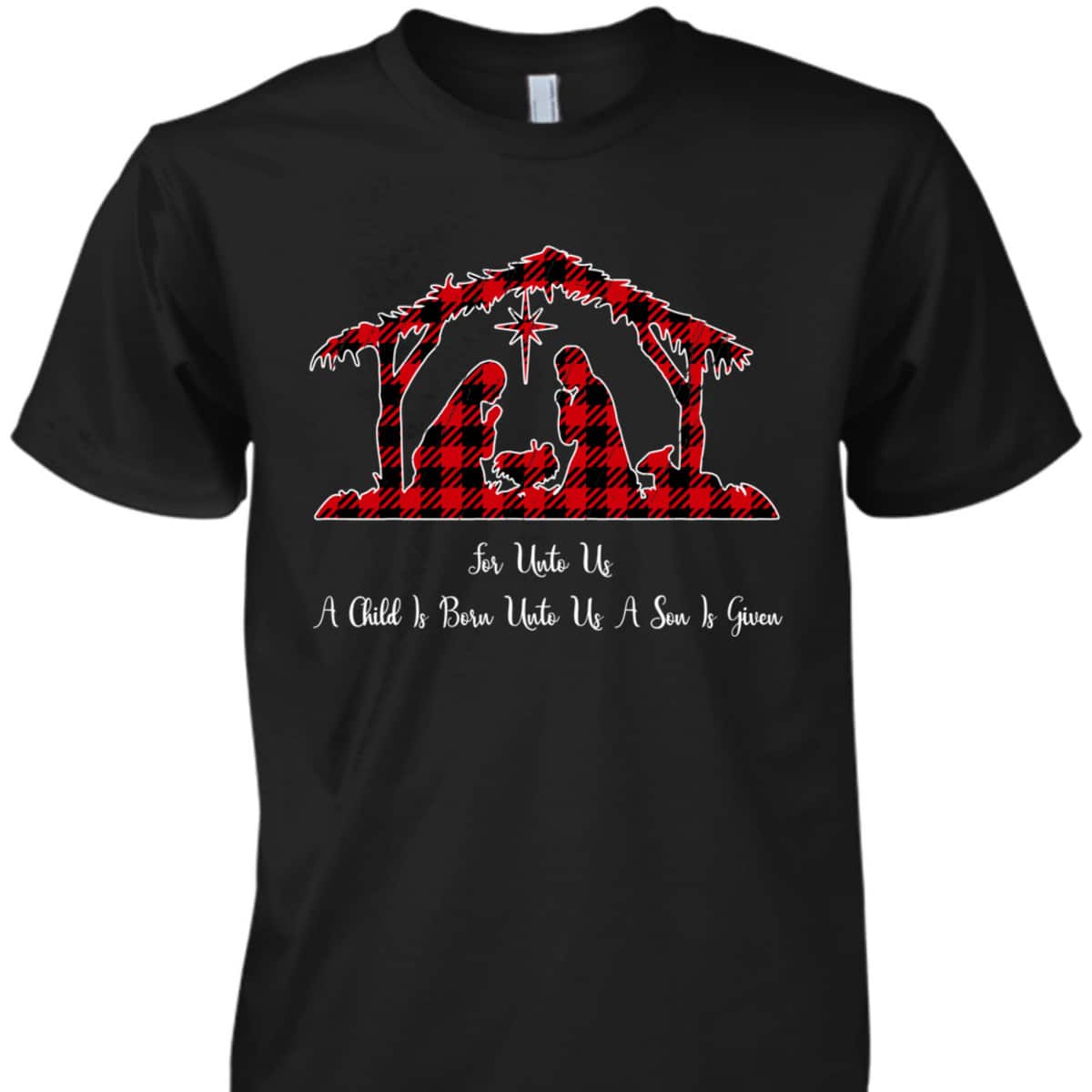 Christmas Nativity Scene Red Plaid Costume Isaiah Bible T-Shirt Christmas Nativity Scene Red Plaid Costume Isaiah Bible T-Shirt