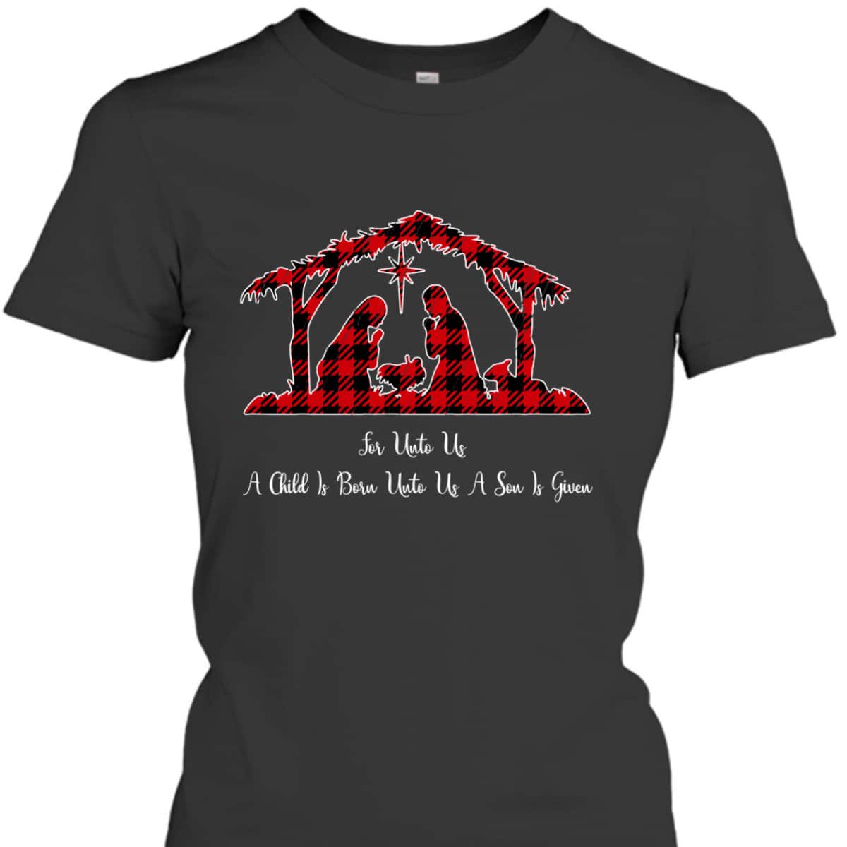 Christmas Nativity Scene Red Plaid Costume Isaiah Bible T-Shirt Christmas Nativity Scene Red Plaid Costume Isaiah Bible T-Shirt