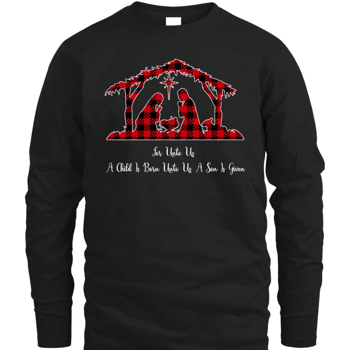 Christmas Nativity Scene Red Plaid Costume Isaiah Bible T-Shirt Christmas Nativity Scene Red Plaid Costume Isaiah Bible T-Shirt