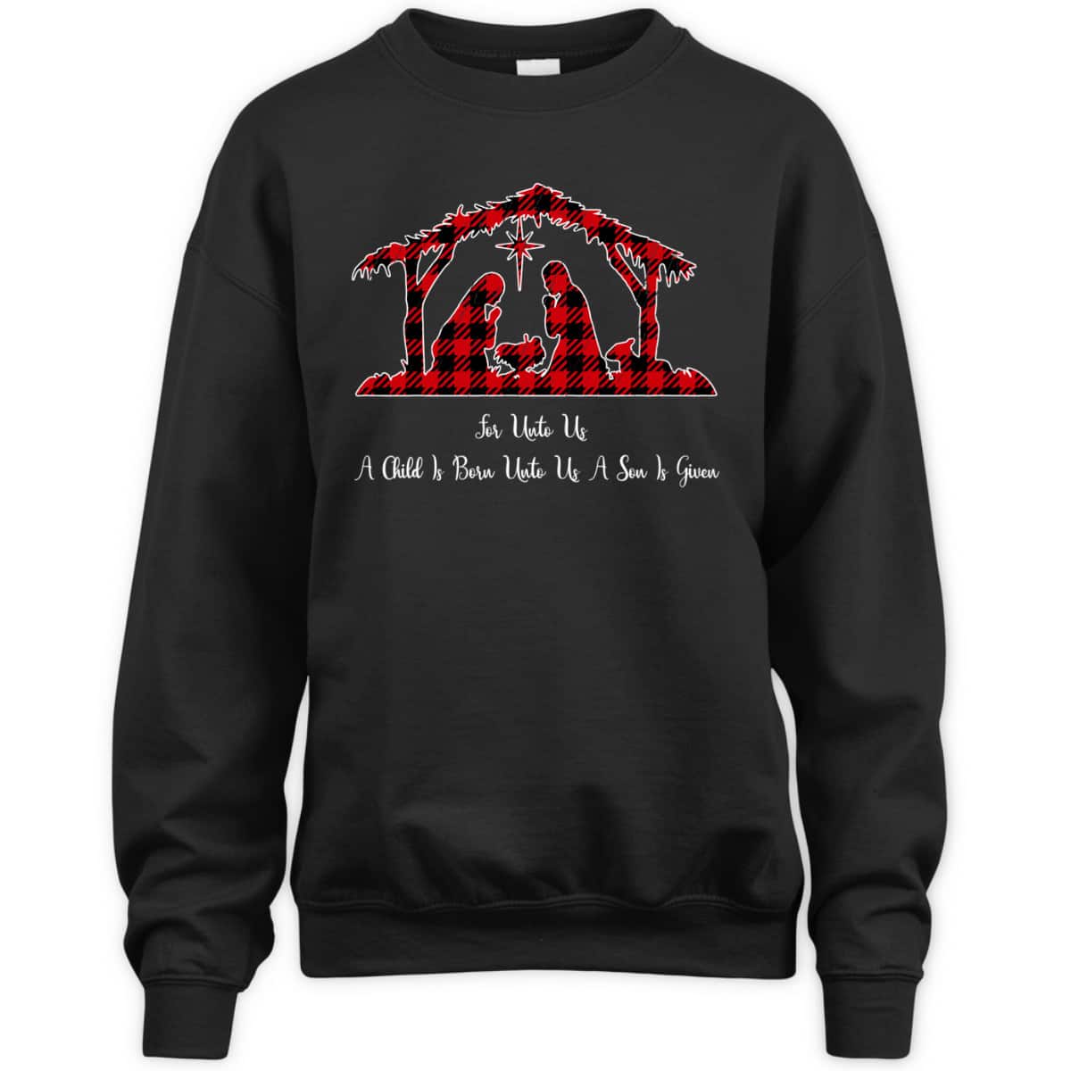 Christmas Nativity Scene Red Plaid Costume Isaiah Bible T-Shirt